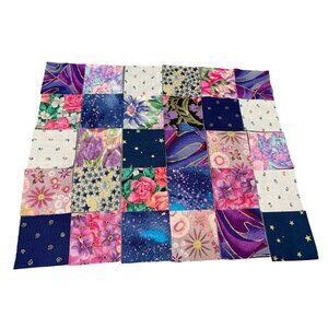 206 Precut 2" Multicolor Floral & Star Patterned Cotton Quilted Patchwork Square